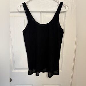 Express Black Sleeveless Camisole with Sheer Hem